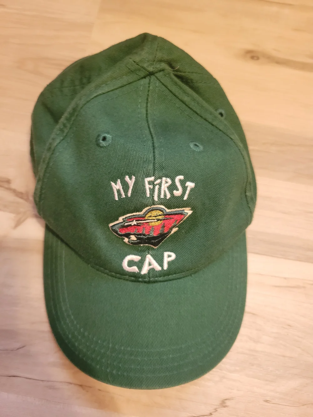 Kids Green 'My First Cap' Embroidered Baseball Hat