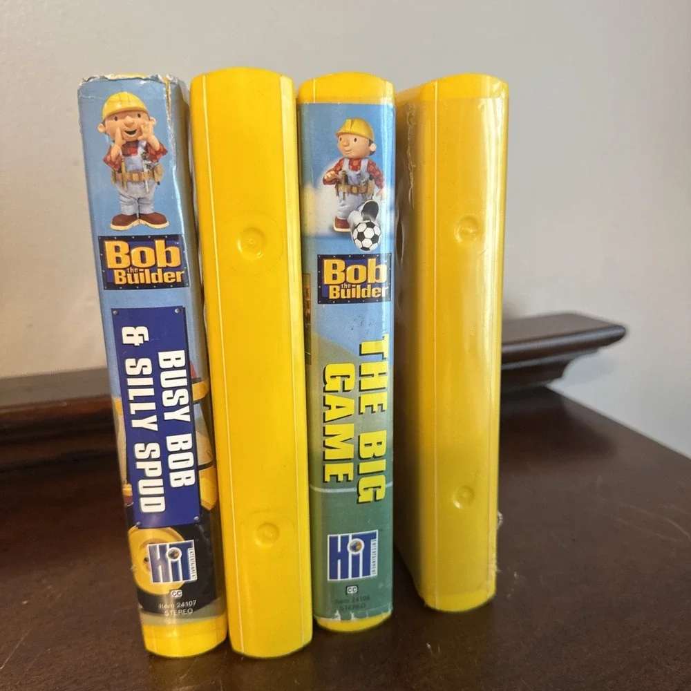 4 - Bob the Builder VHS Tapes Yellow Tapes VHS Lot: Busy Bob, Big Game, Can We..