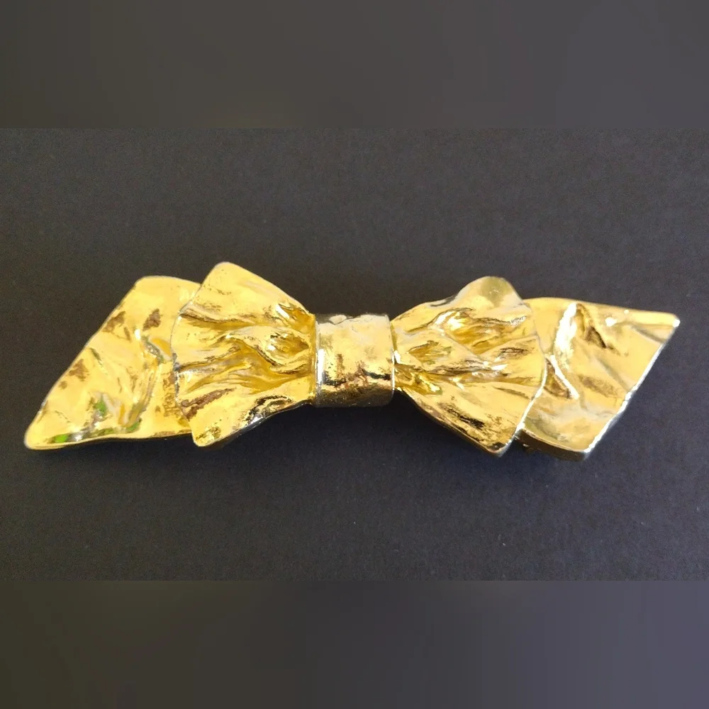 1986 Mimi Di N bow belt buckle gold-plated 2pc