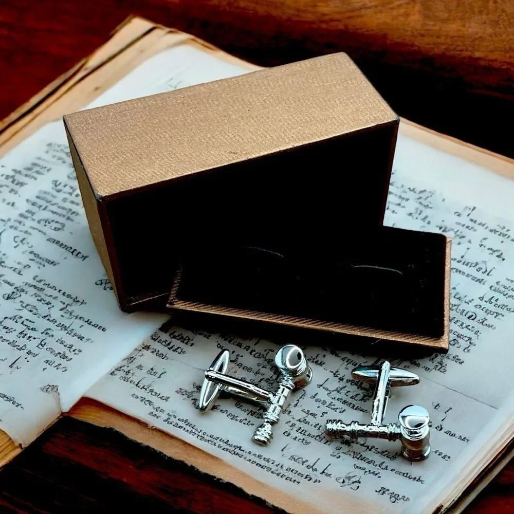 SILVER GAVEL CUFF LINKS - NEW IN BOX
