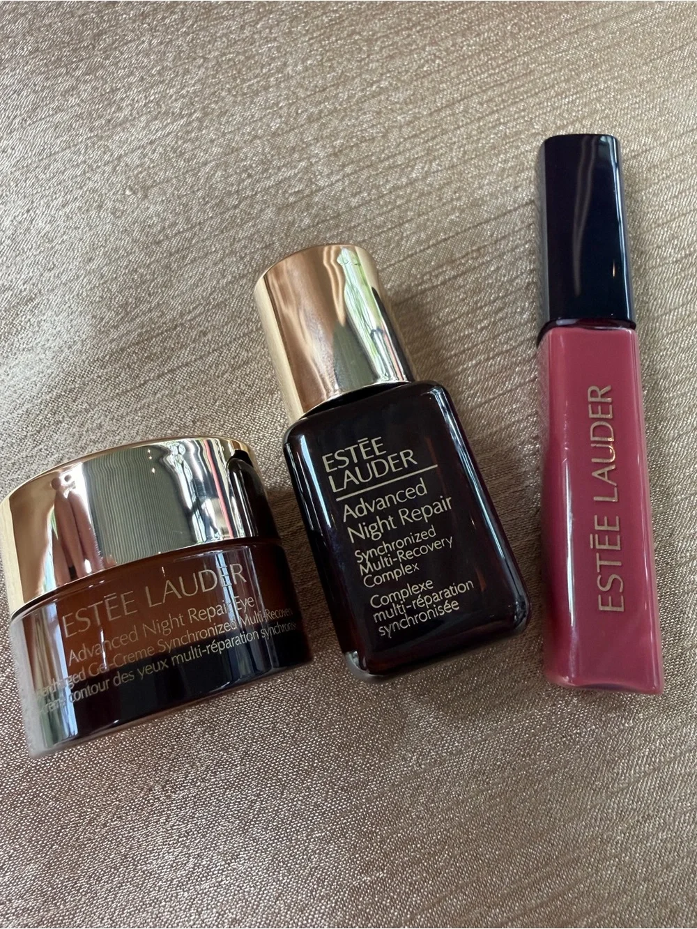 Estee Lauder Advanced Night Repair Trio with Rebellious Rose Lip Gloss