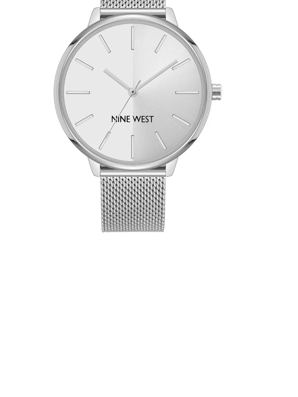 Nine West Women's Quartz Silver-Tone Stainless Steel Mesh Band Watch