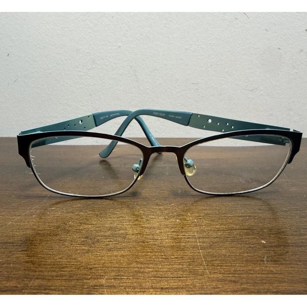 Karen Kane Eyeglass Frame Only Fairy Moss Women's Brown Teal Full Rim 52 17 135