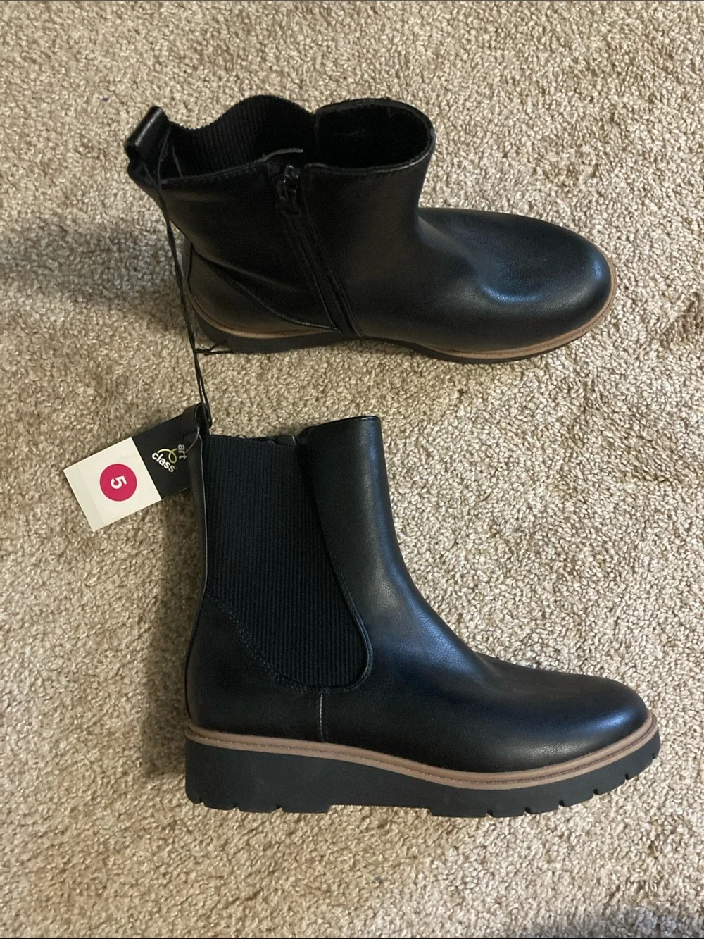 NWT art class Black Chelsea Ankle Boots with Side Zip