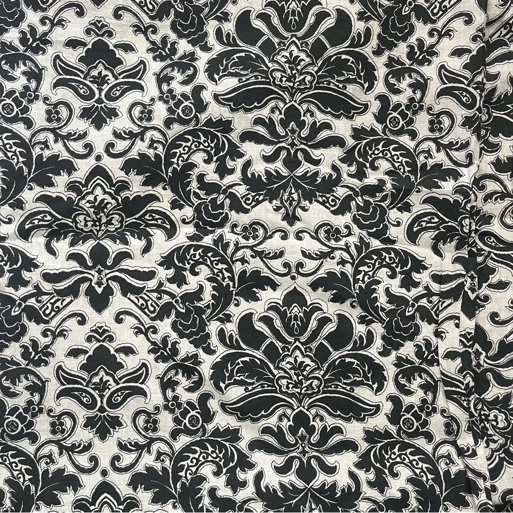 Ethan Allen,  100% linen,Elegant Black and White Floral Bedding Set