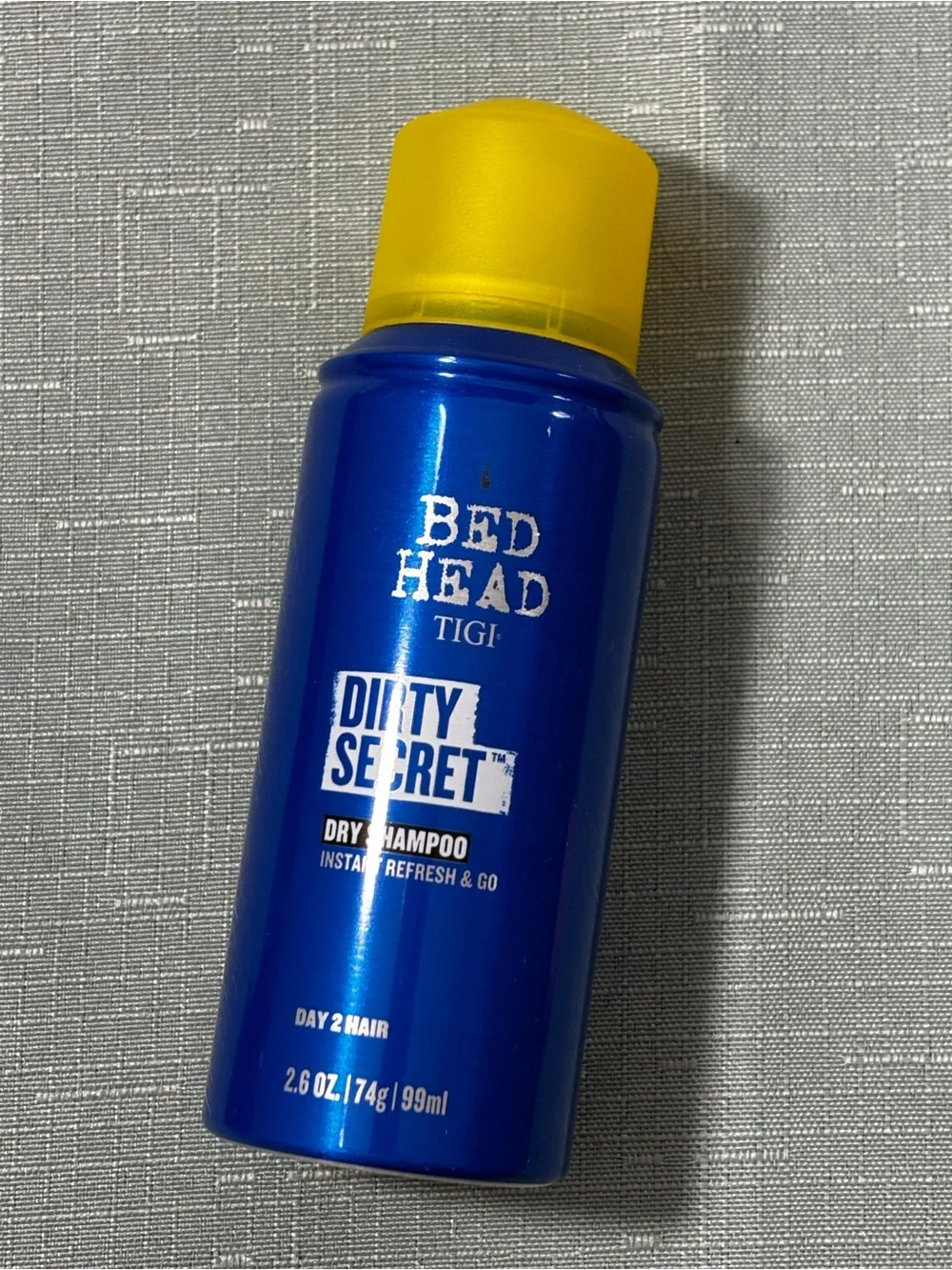 BedHead Dirty Secret Dry Shampoo - Blue and Yellow Bottle