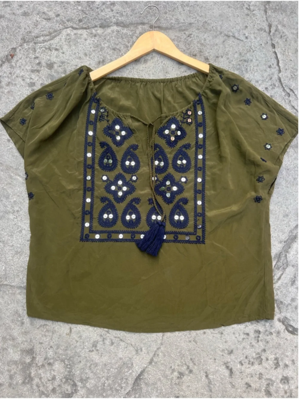 Tory Burch silk embroidered