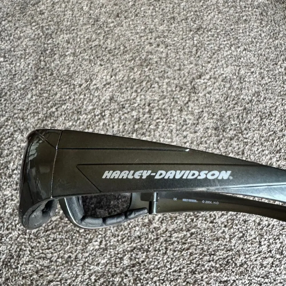 Vintage Harley-Davidson Wraparound Sunglasses Black Smoke Lenses 2004 H-D