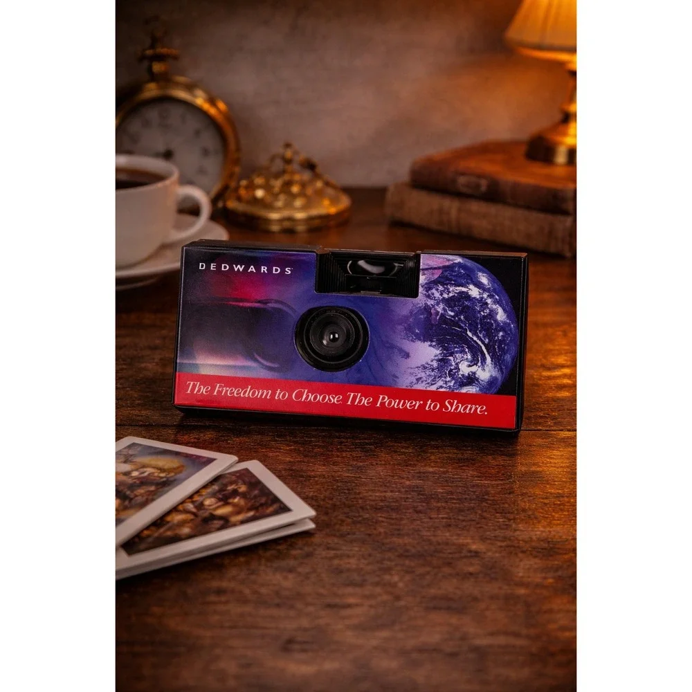 Vintage‎ NEW Disposable Camera Space Earth Graphic Sealed Promo 35mm JD Edwards