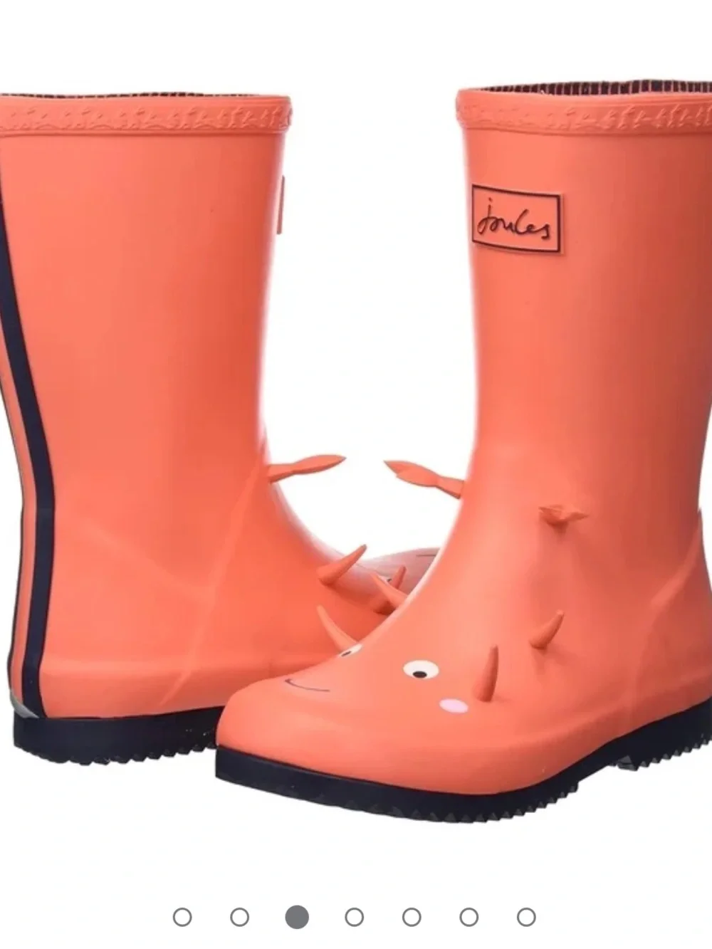 Joules Boy's Rain Boot Crab Size 13 Orange Unisex