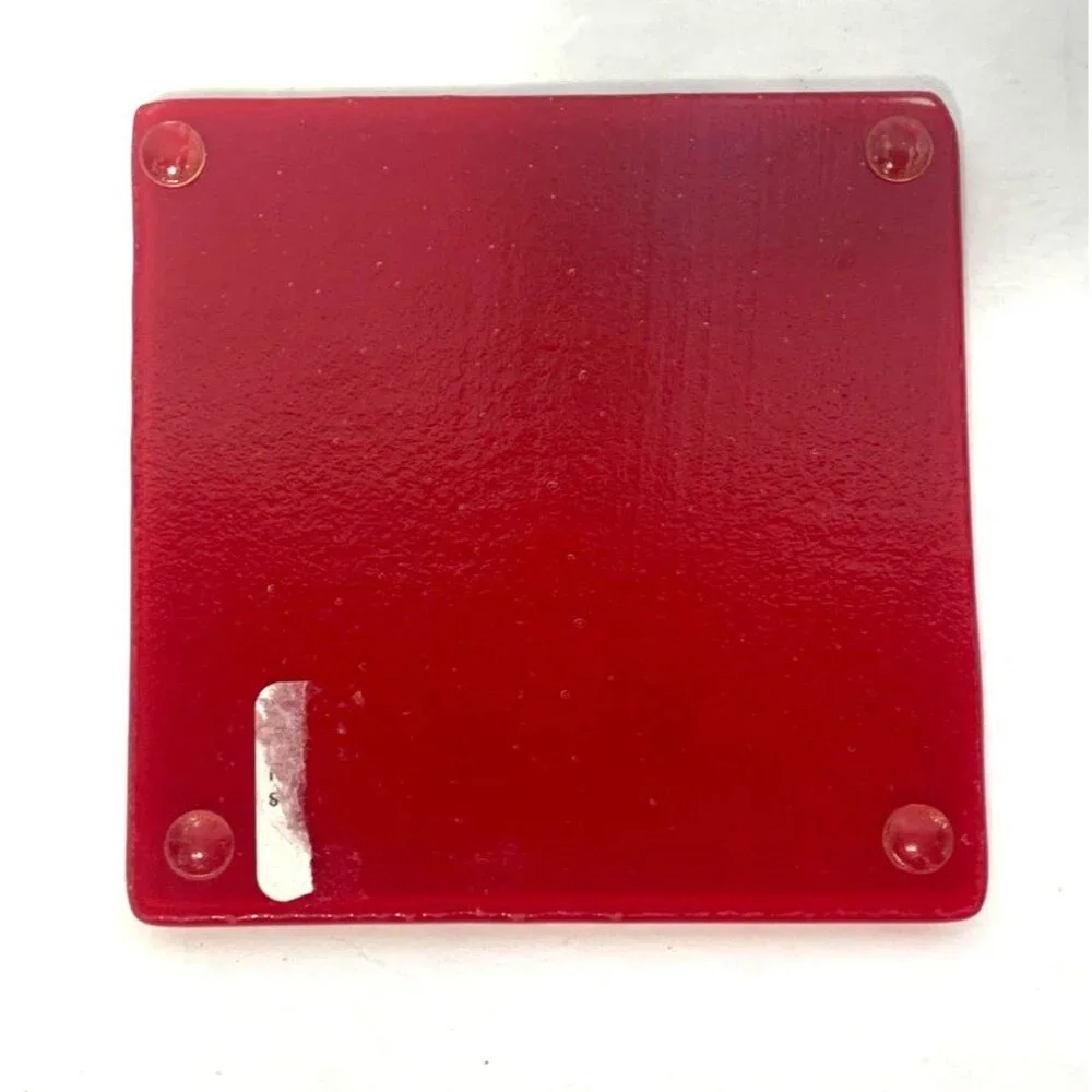 Set Of 2 Fused Glass Coasters Featuring Elvis Presley Designs In Red & Blue