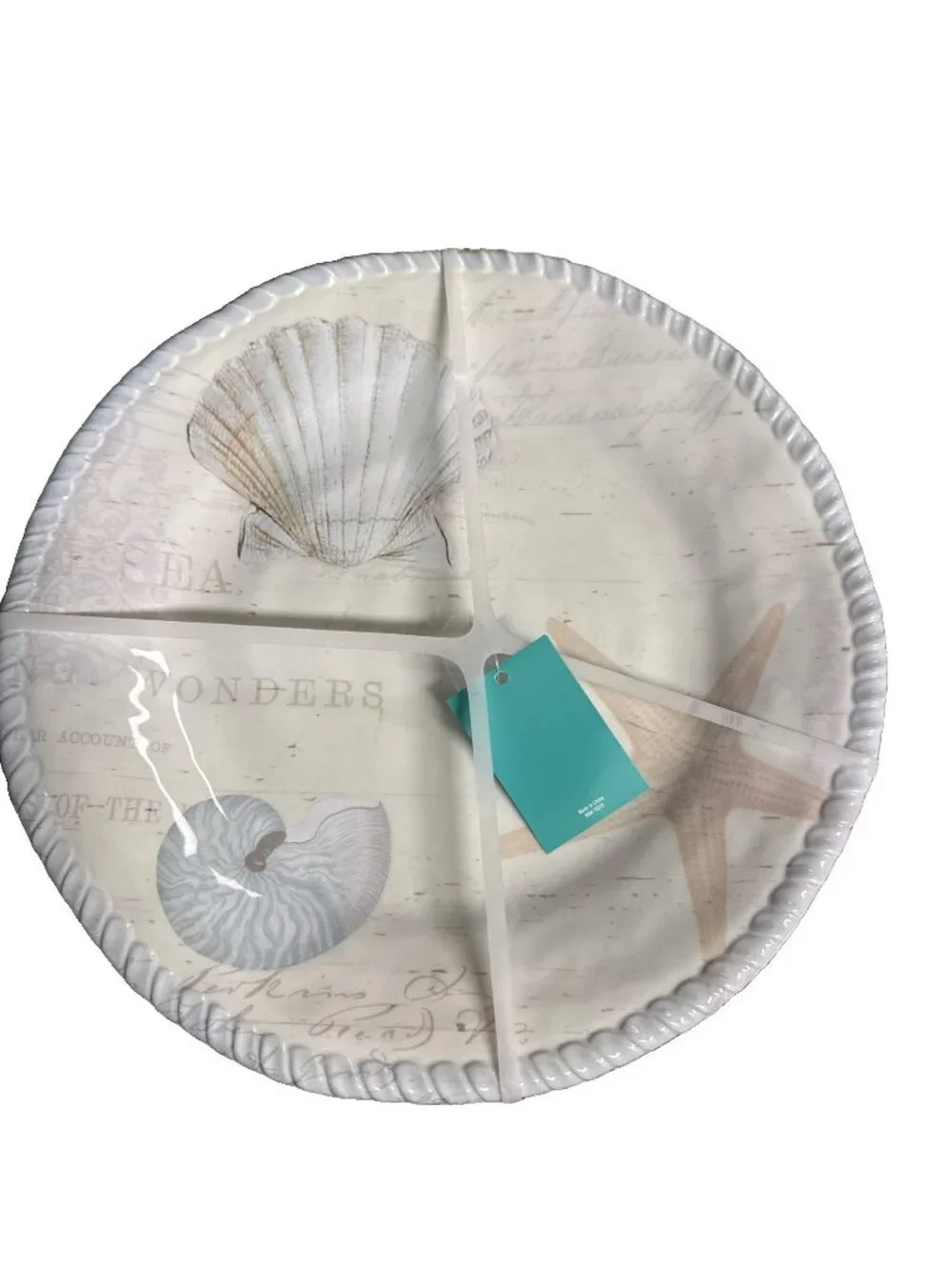 Nwt 4 Coastal Home Melamine Seashell Dinner Plates 10.5