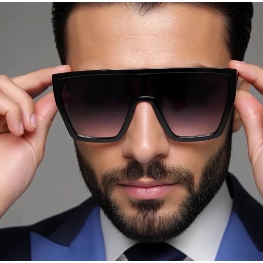 Men Sunglasses Oversized Rectangular Frame‎ Fashion Shades Designer Style Lentes