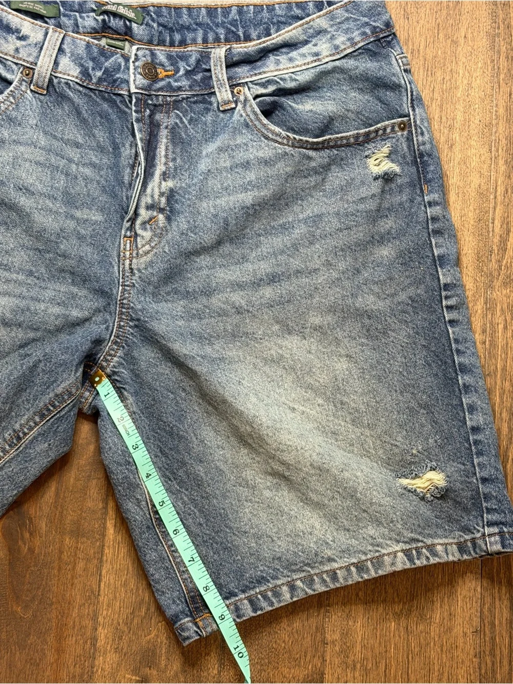 Wild Fable High Rise Denim Jorts | Distressed Blue Jean Shorts | Size 14