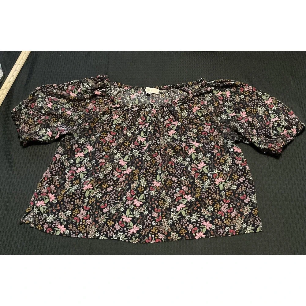 LOFT heather smocked multicolor