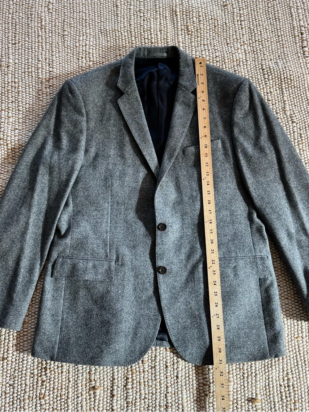 J.Crew Ludlow Gray Reid & Taylor Wool Cashmere Blazer size 44R EUC