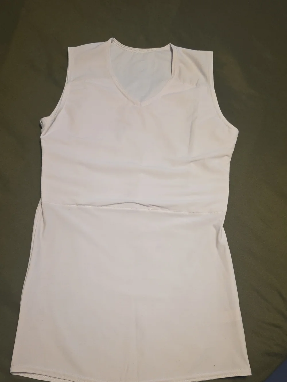 gc2b FtM Trans Chest Binder White V-Neck Full Length XL
