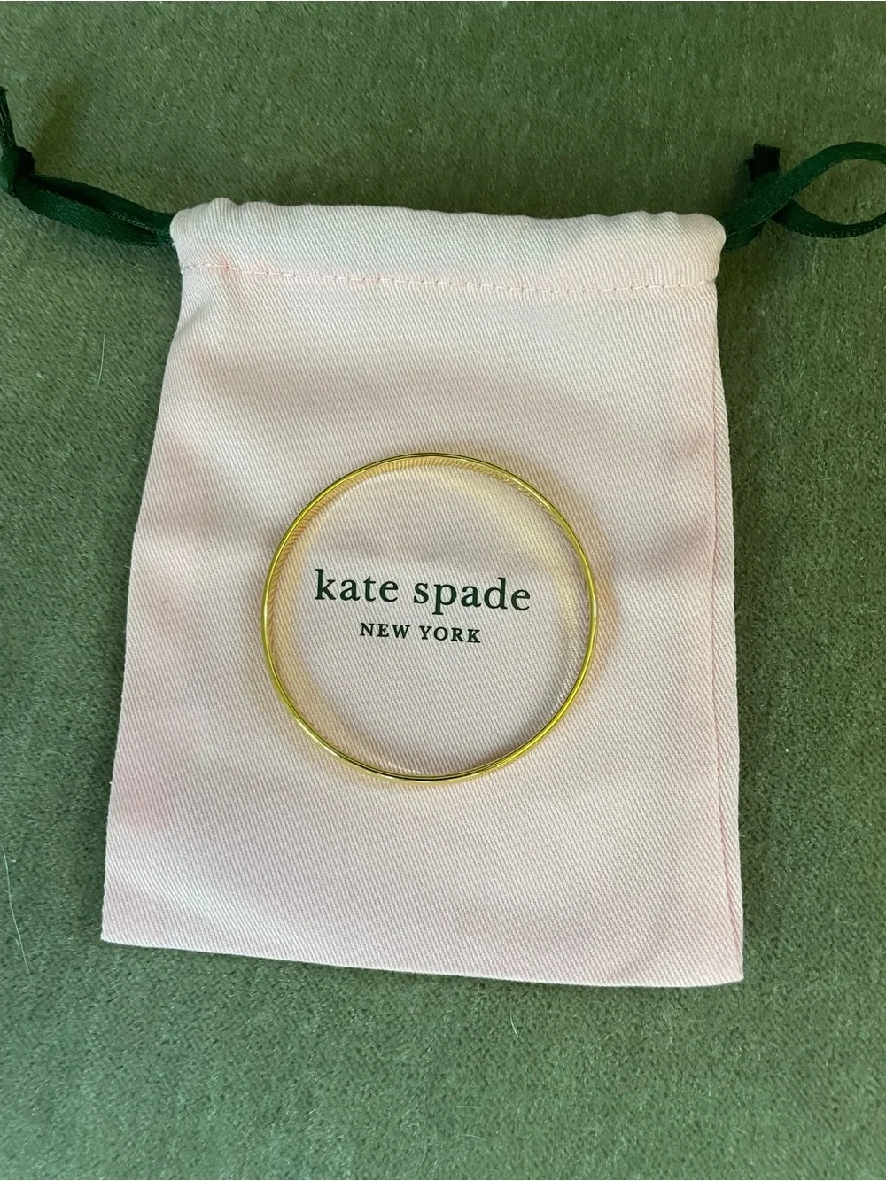 kate spade Gold Tone Thin Engraved Bangle
