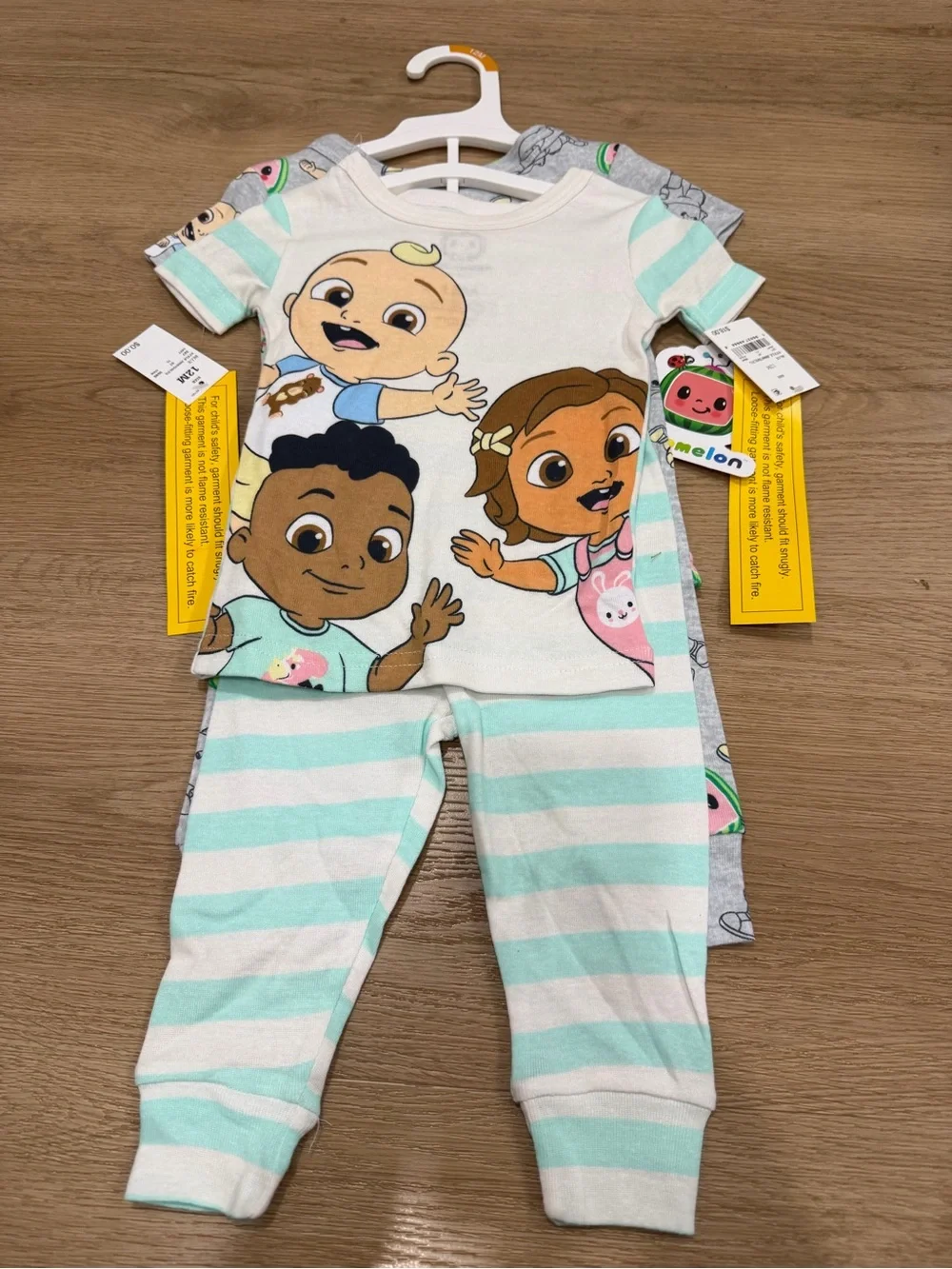 Cocomelon Gray & Mint Baby Pajama Set