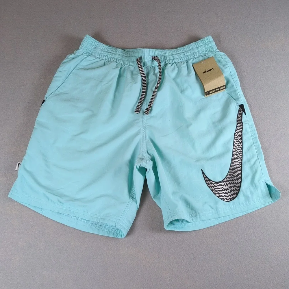 Nike Swim Trunks Mens Small Turquoise Blue 6