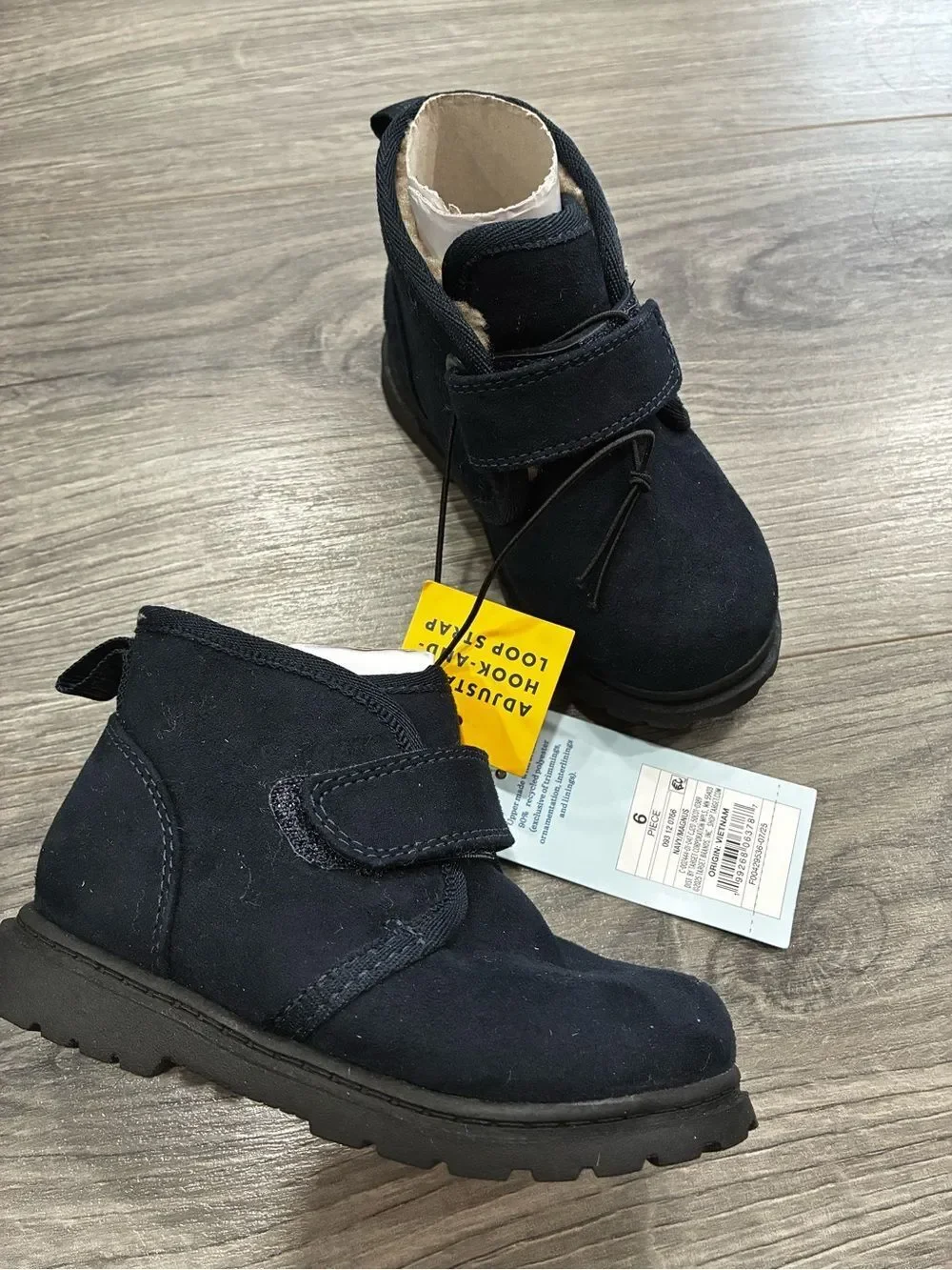 Cat & Jack Navy Kids Velcro Ankle Boots