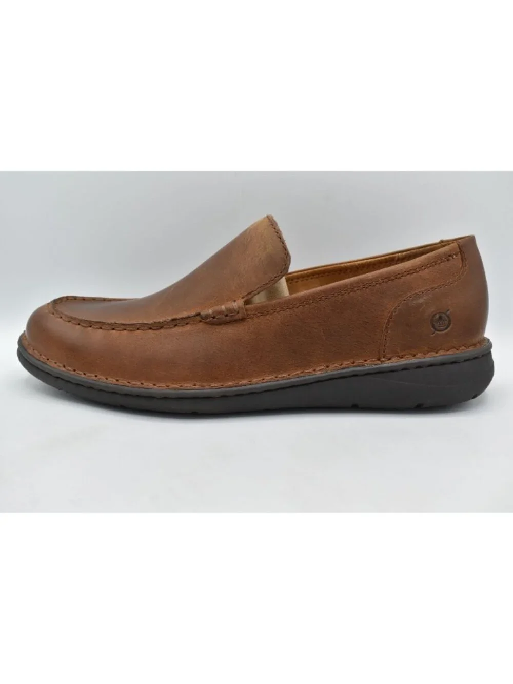 Born Mens Size 9.5 Thatcher Rust Full Grain Leather‎ Dark Brown Loafers Shoes
