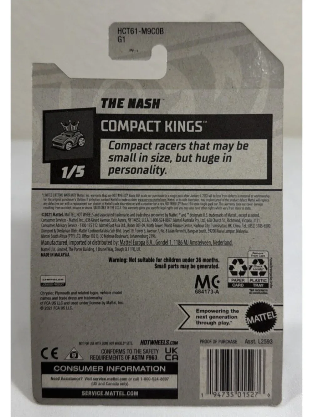 Hot Wheels Purple/White The Nash Compact Kings 19/250