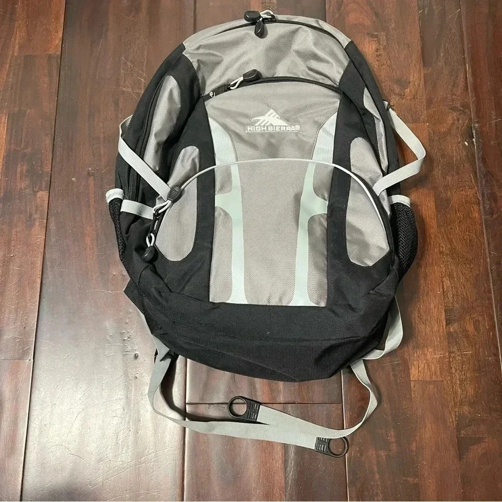 High Sierra Backpack Black And Gray Hiking School Travel