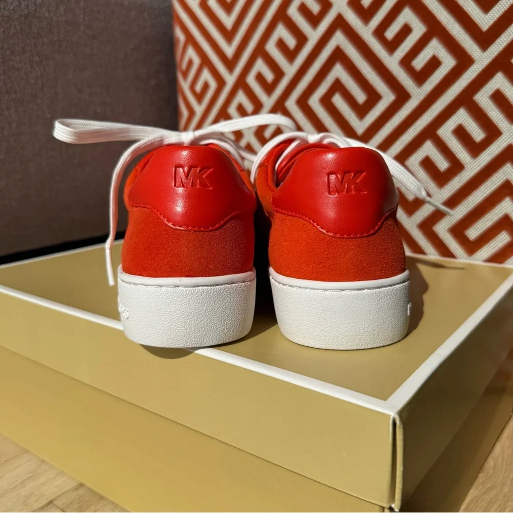 Michael Kors Scotty Suede Sneakers in Orange Red - Women’s size 6