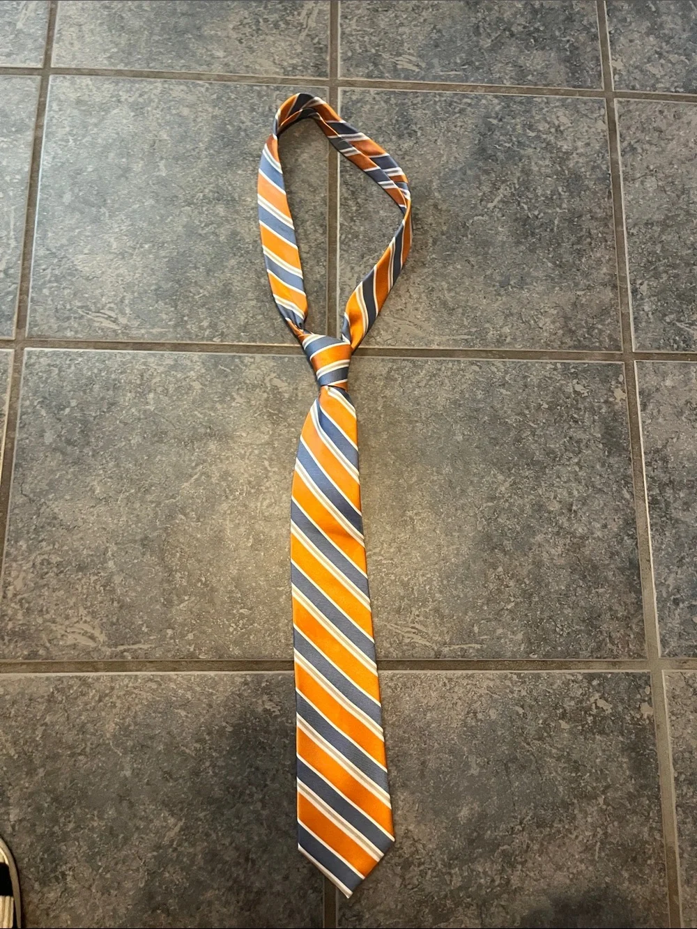 Striped Orange and Blue Men's Necktie