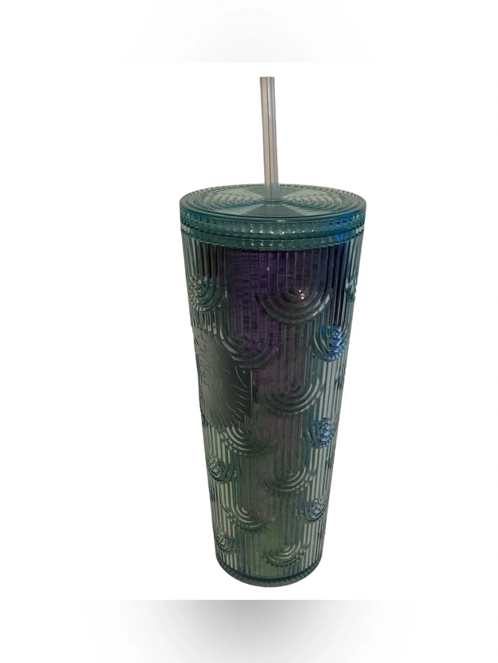 Starbucks Iridescent Mermaid 24 Oz Teal & Purple Venti Tumbler Cold Cup 2022