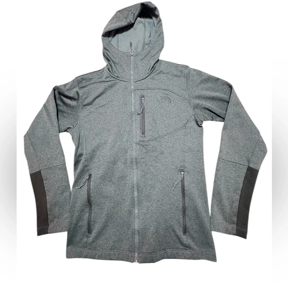 The North Face Fleece Jacket Canyonlands Green Heather Hooded Men’s S