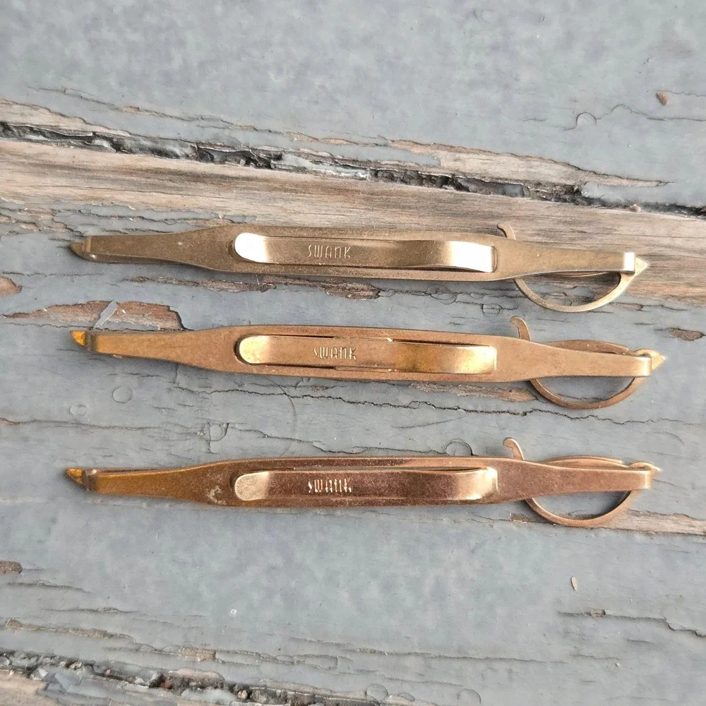 VTG Swank Sword Tie Clip Gold Scimitar Mens Jewelry Accessory Mid Century Modern
