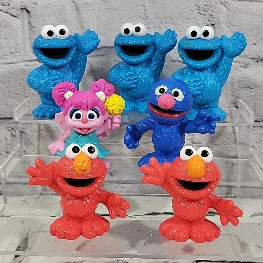 Sesame Street Characters Figures Lot Of 7 Plastic Cookie Monster Elmo‎ Abby
