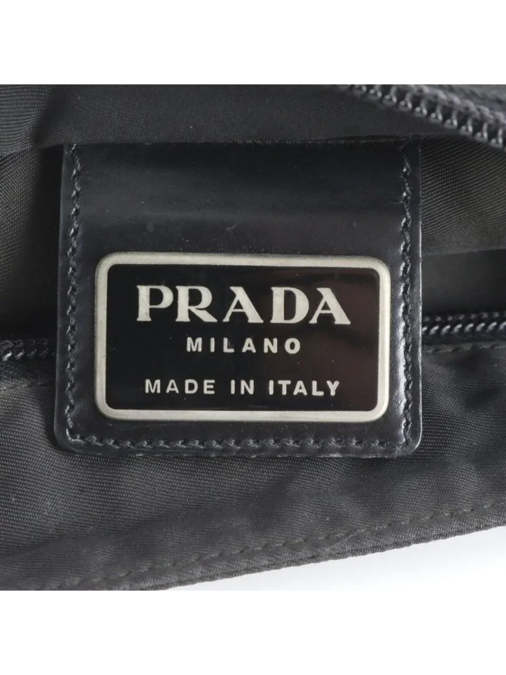 Prada Tessuto Nylon Triangle Logo Leather Shoulder Bag Crossbody Messenger
