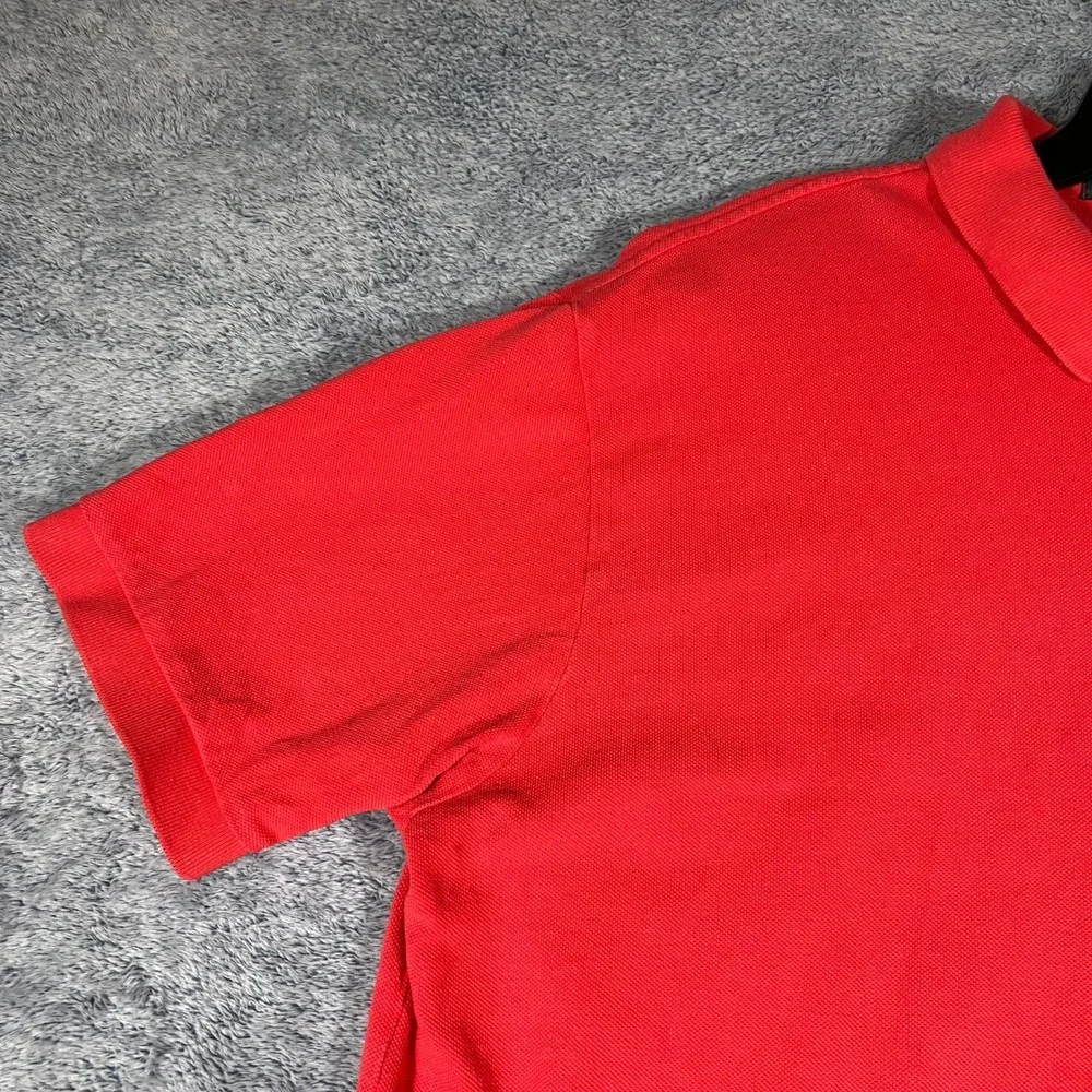 Polo Ralph Lauren Mens Large Red Cotton Pique Short Sleeve Polo Shirt Small Pony