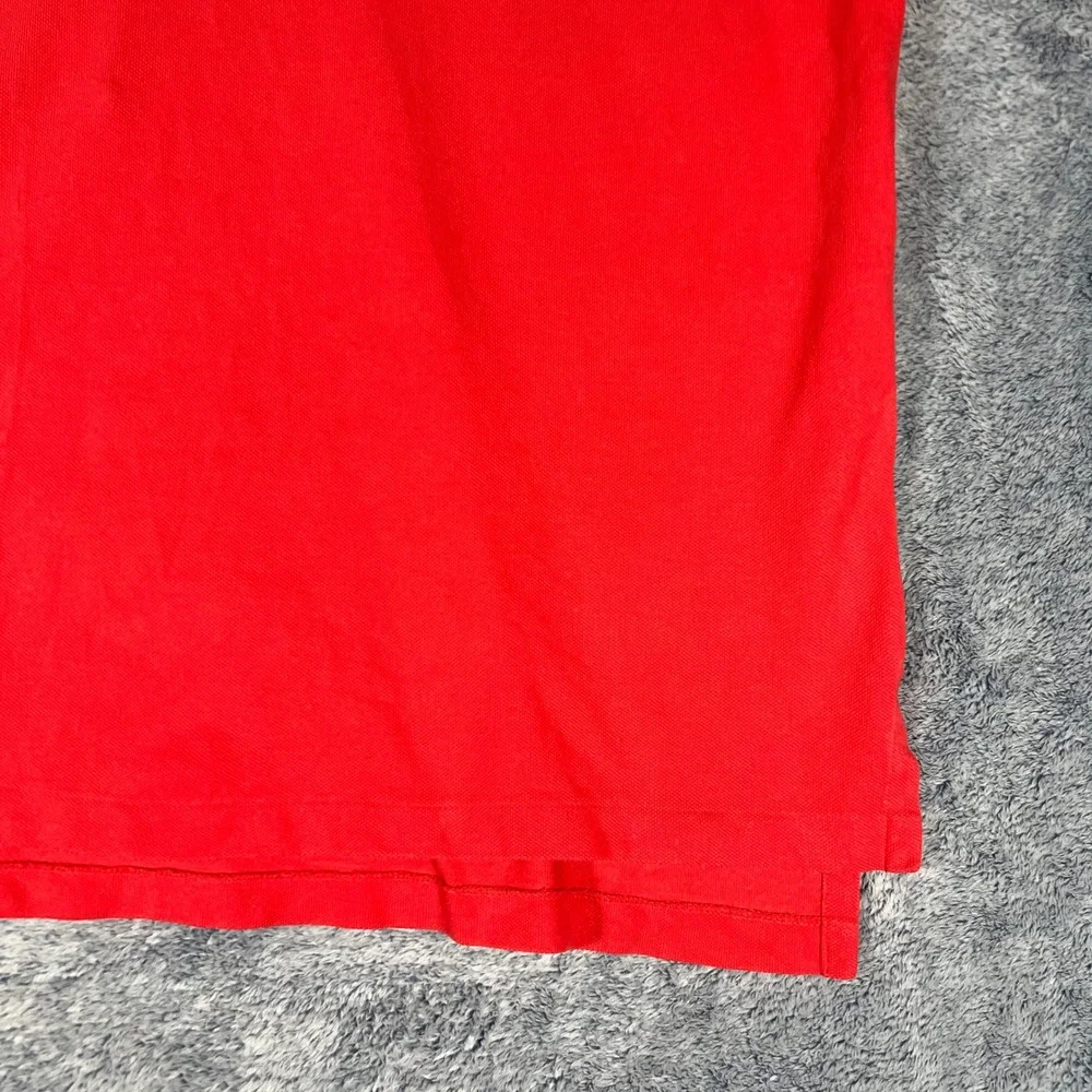 Polo Ralph Lauren Mens Large Red Cotton Pique Short Sleeve Polo Shirt Small Pony