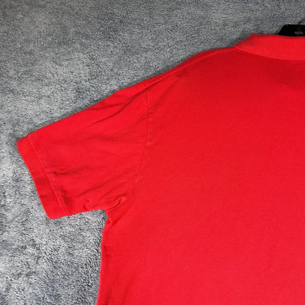 Polo Ralph Lauren Mens Large Red Cotton Pique Short Sleeve Polo Shirt Small Pony