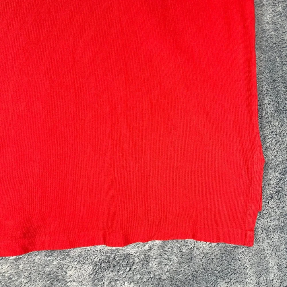 Polo Ralph Lauren Mens Large Red Cotton Pique Short Sleeve Polo Shirt Small Pony