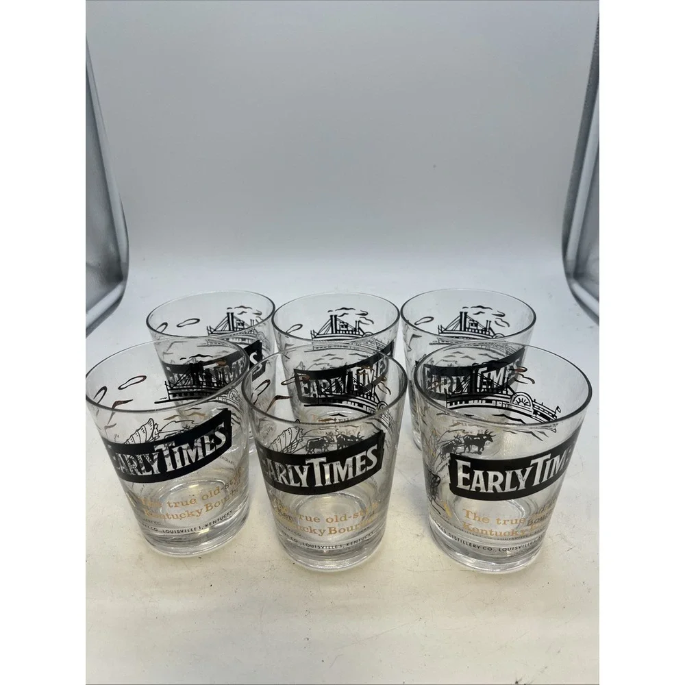 Set Of 6 Early Times Distillery Tennessee Bourbon Whiskey‎ Glasses