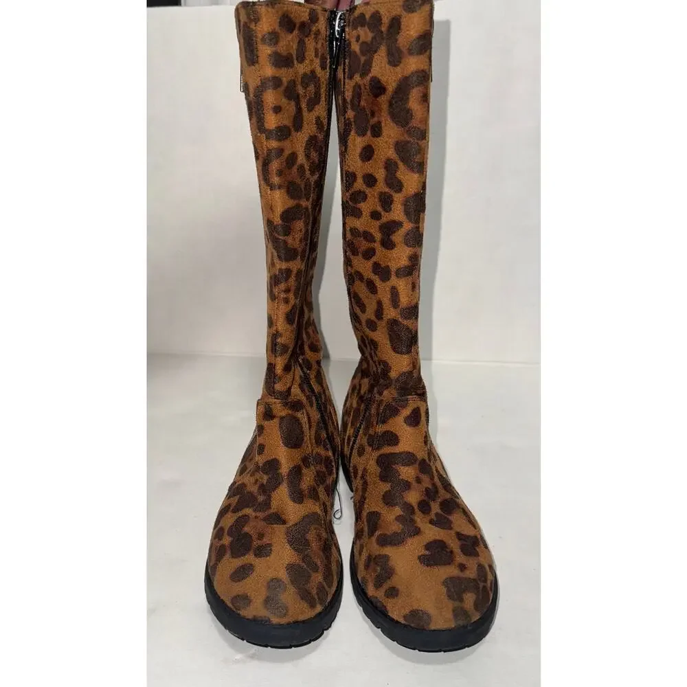 Leopard Print Girls 11‎ Boots Autumn Winter School Casual Basic Cool Weather