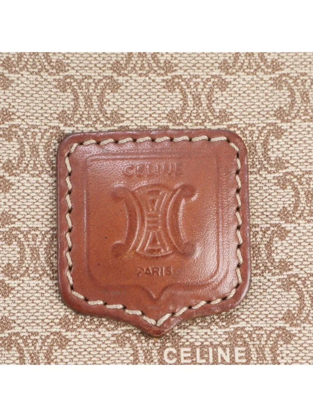 Celine Macadam Leather Clutch Pouch Brown