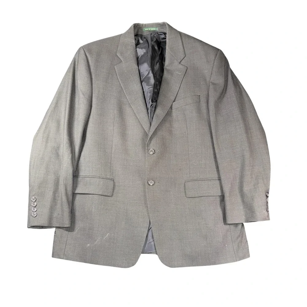 Lauren‎ Ralph Lauren Blazer Mens 44R Gray 100% Wool Two Button Sport Coat Lined