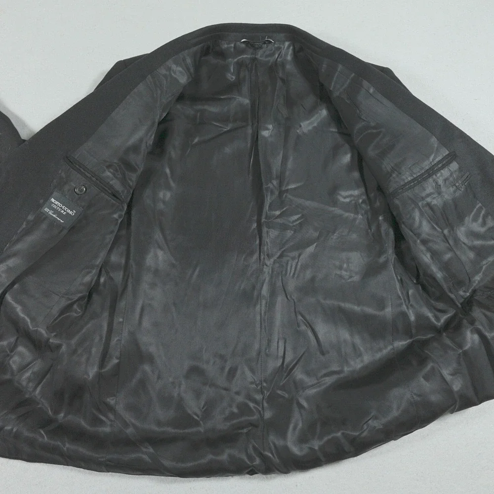 Pronto Uomo Couture Blazer Men 42 Regular Fit Black 100% Cashmere Quiet‎ Luxury