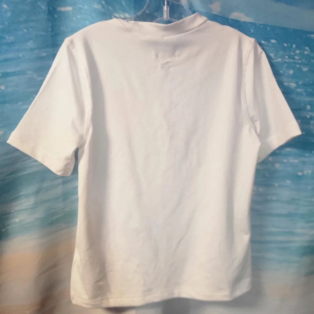 Cat & Jack NWOT White‎ Swim Shirt Rash Guard SPF Size S 6/7