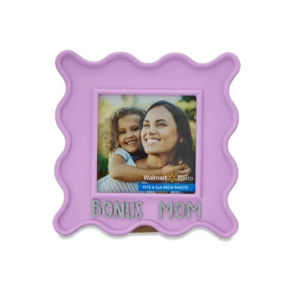 Bonus Mom Purple Wood Tabletop Picture Frame Mother's Day Birthday Gift