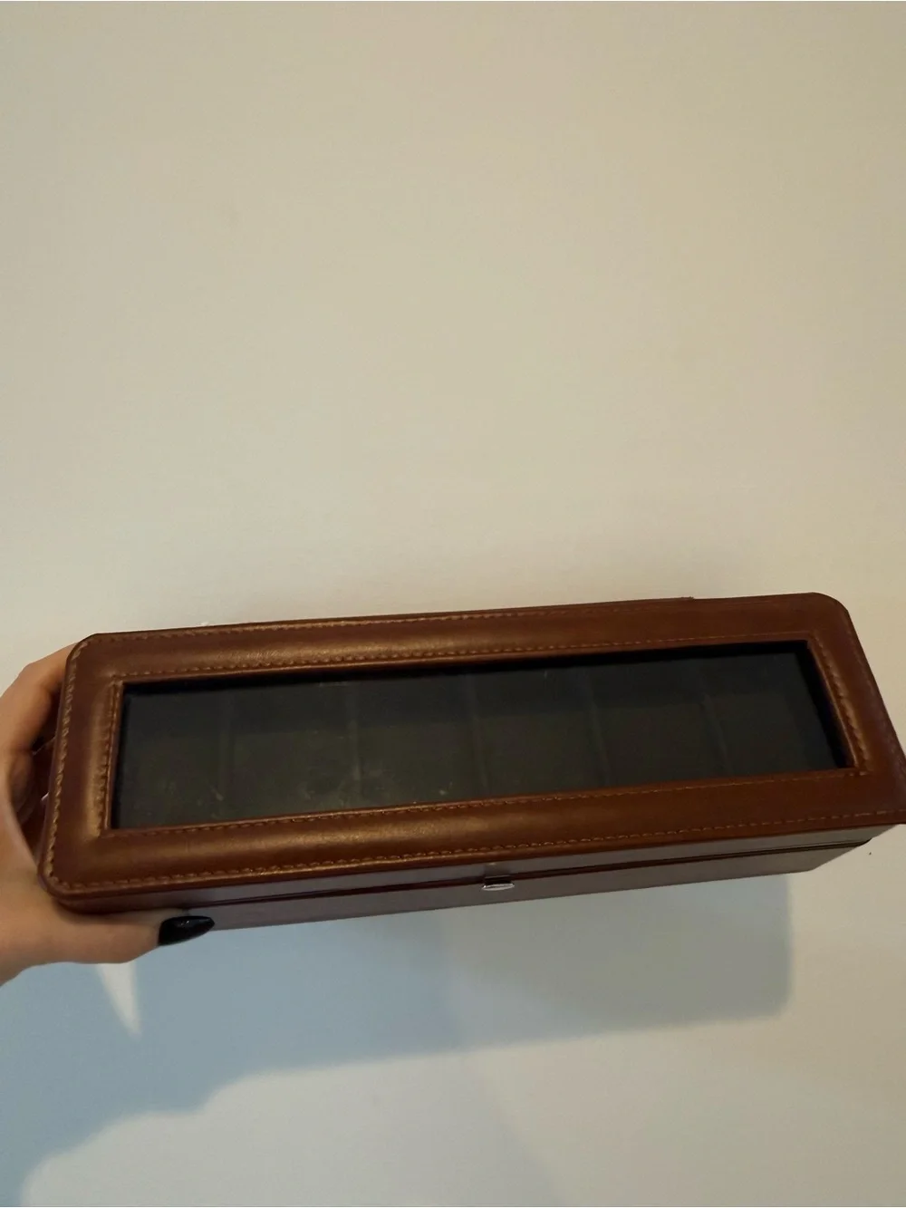 Chic Brown Leather Watch Storage Case