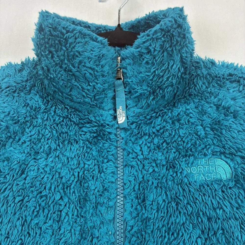 The North Face Osito Fleece Jacket Girls L 14/16 Blue Full Zip High Pile
