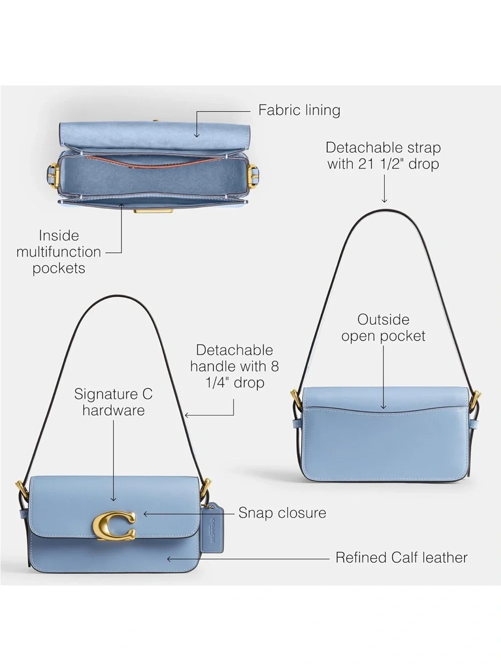 Coach tags gold closure