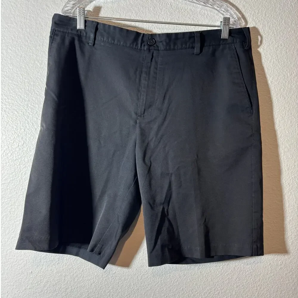 Adidas Men's Size 36 Black Climalite Golf Shorts Flat Front Performance Chino